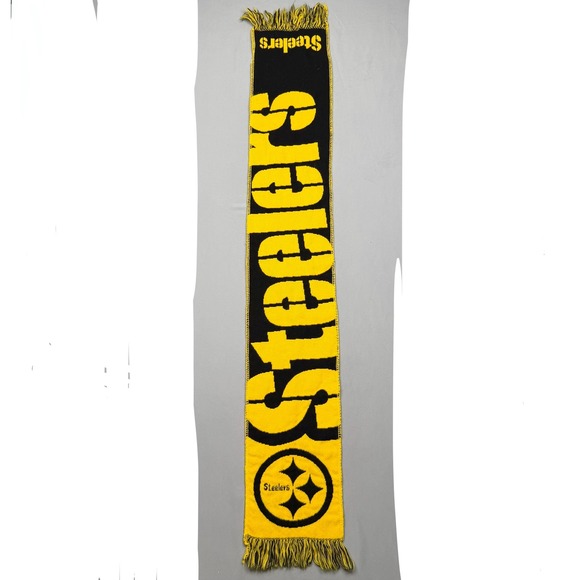 NFL Other - Pittsburgh Steelers NFL Knit Scarf Black Yellow Reversible Logo Fringe Fan Gear